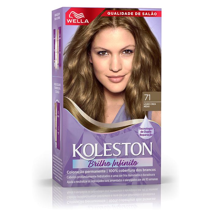 Tinta de Cabelo Koleston Louro Cinza Médio 71